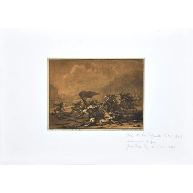 Battle Scene is an original etching artwork realized by Johan Christian Rugendas (1706-1781). Edition d'Apres George...