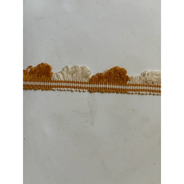 Vintage Brunschwig & Fils Orange and White Loop Fringe Trim- 39 Yards For Sale In Philadelphia - Image 6 of 6