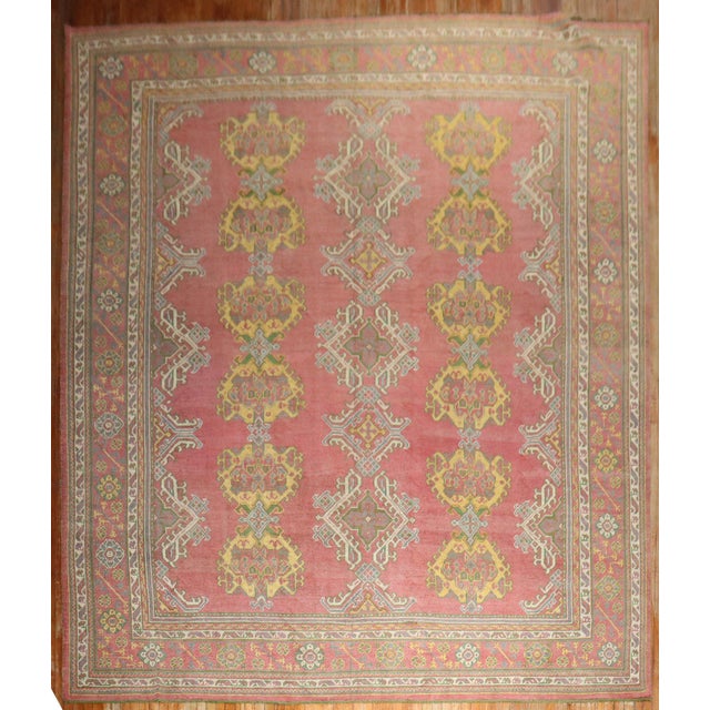 Folk Art Antique Zabihi Collection Turkish Oushak Rug - 11'7" x 15' For Sale - Image 3 of 12