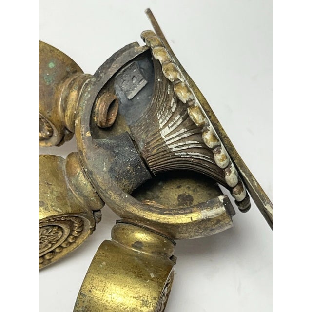 Bronze 19thc French Louis XVI Gilt Bronze Gas Conversion Wall Sconce For Sale - Image 8 of 14