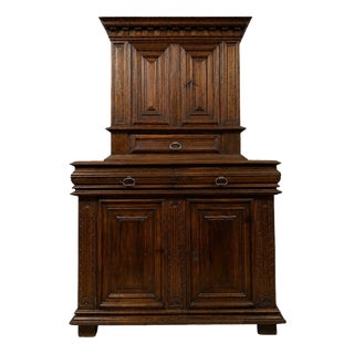 Louis XIII Two-Part Buffet-Style Cabinet in Molded Walnut For Sale