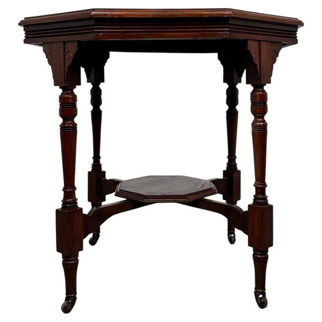 Vintage Octagonal Side Table in Mahogany For Sale - Image 4 of 7