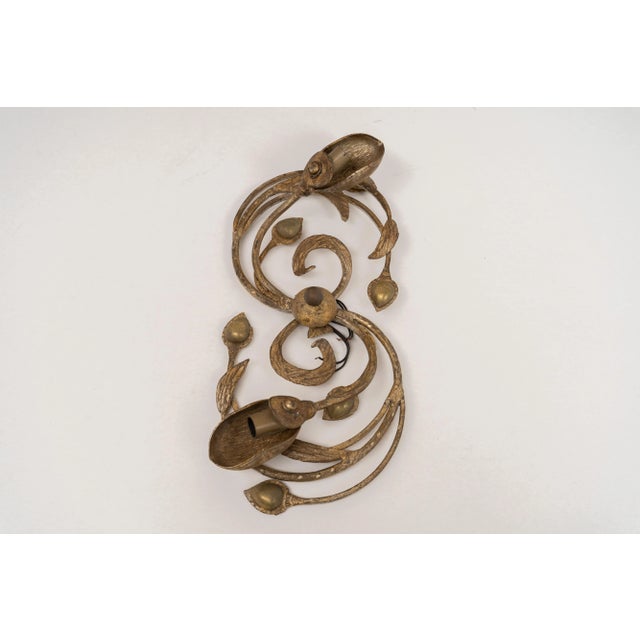 Metal Bronze Wall Light For Sale - Image 7 of 11