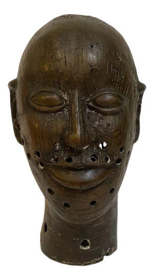 1970s African Bronze Head Sculpture