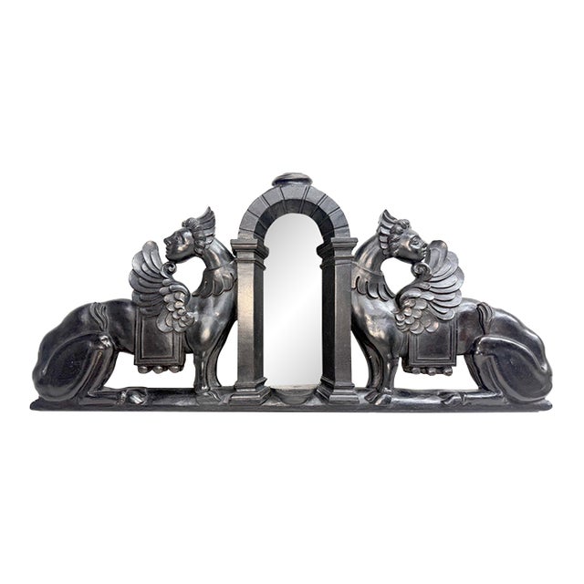 Antique 1800's Hand Carved Wood Architectural Salvage Sculpture Statue Pediment For Sale