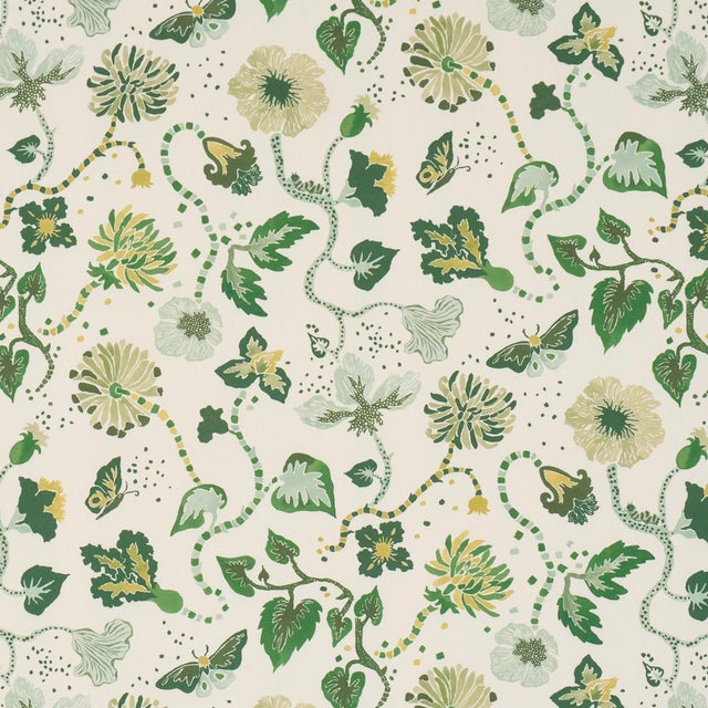 A loose scrolling design brimming with fanciful leaves, flowers, and butterflies, Gloriette is Happy Menocal’s vibrant,...