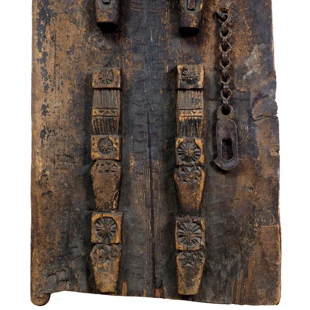 Antique Carved Wooden Door, Nuristan, Afghanistan For Sale - Image 9 of 11