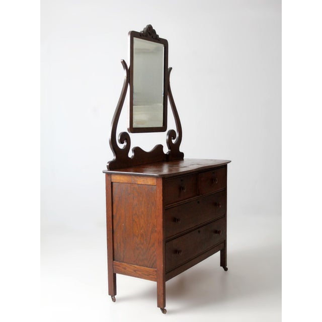 Antique Victorian Dresser With Beveled Mirror For Sale - Image 14 of 15