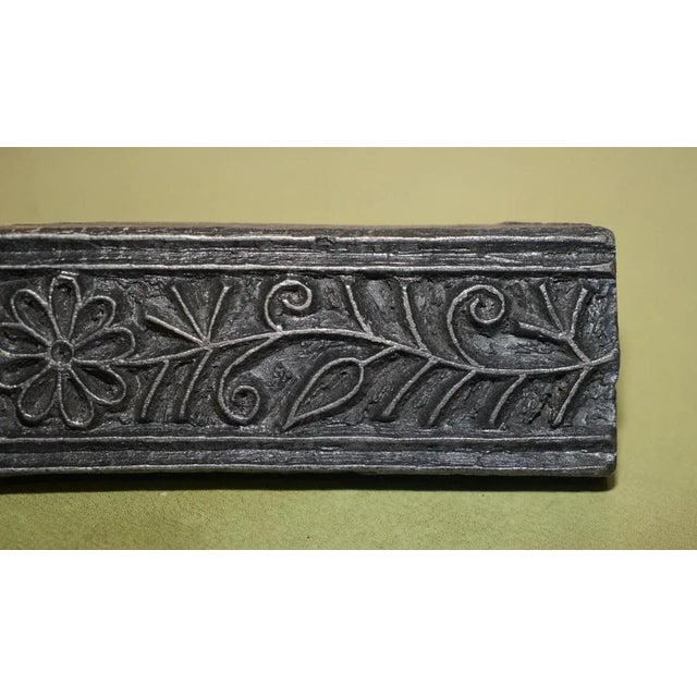 Antique Hand Carved Floral Boarder Printing Block for Wallpaper For Sale - Image 9 of 12