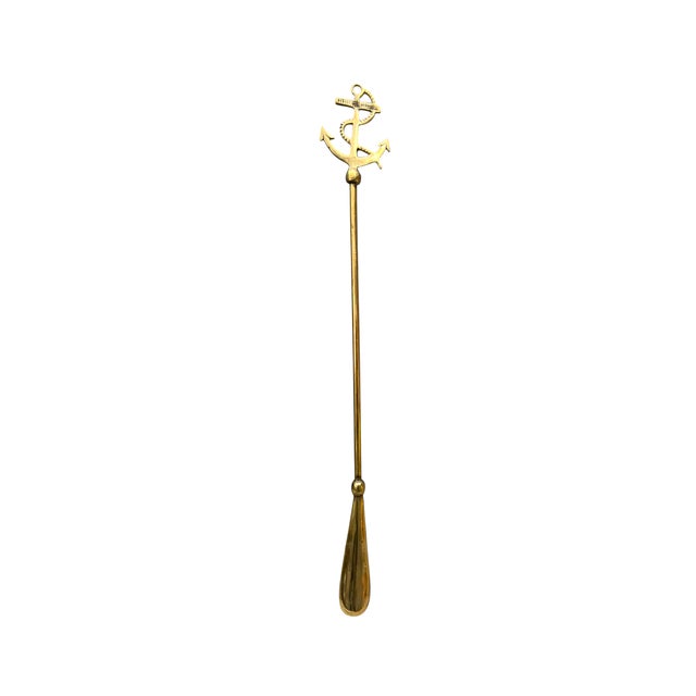 Brass Long Handle Nautical Shoe Helper For Sale - Image 8 of 10