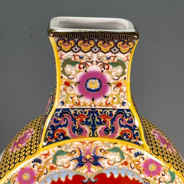 Yellow Vintage Chinese Yellow Ground Famille Rose "Pheasant" Moon Flask With c.t. Loo Provenance, 1956 For Sale - Image 8 of 8