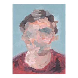 Portrait No.2 - Abstract Figurative Painting on Paper, Expressive Contemporary Art For Sale