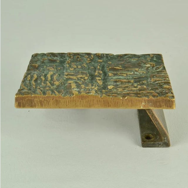 Brutalist Bronze Push Pull Door Handles, 1970s, Set of 2 For Sale - Image 9 of 11