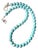 Turquoise Beaded Necklace With Silver Clasp 4mm Beads 17” Long For Sale