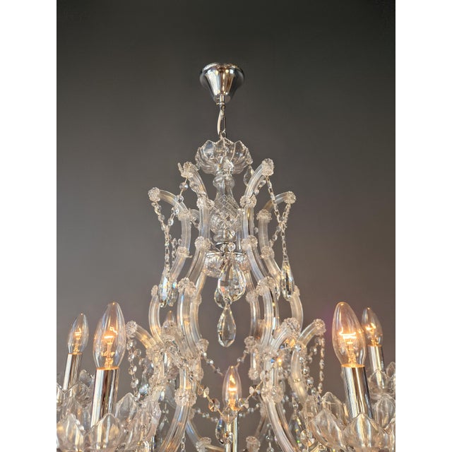 Luxury Maria Theresa Style Crystal Chandelier Chrome Silver European Lighting For Sale - Image 11 of 12