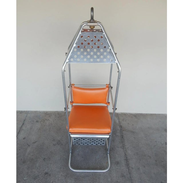 Industrial 1950s Industrial Aluminum Crane or Airplane Hoist Canopy Chair For Sale - Image 3 of 13