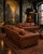 Animal Skin Vintage Cognac Top Leather 3-Seater Sofas, Pair For Sale - Image 7 of 17
