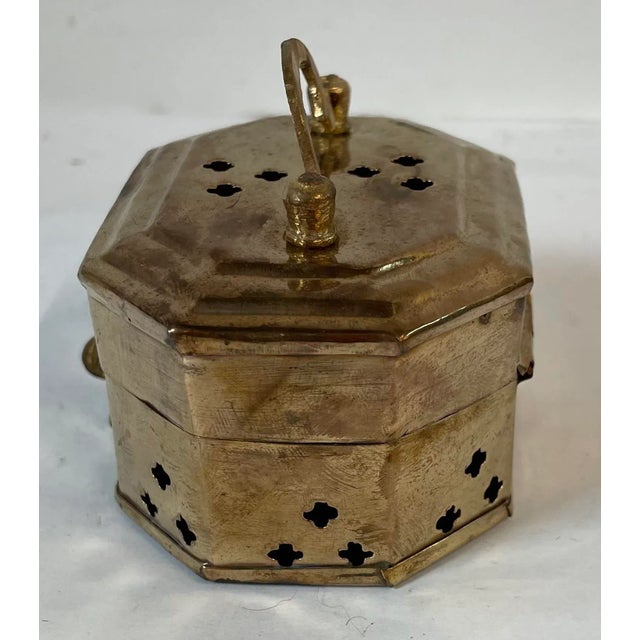 Nice little mid century pierced brass trinket box!