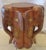 Brown Vintage Matched Pair of Carved Wood Elephant Stools / Tables, Circa 1970s For Sale - Image 8 of 10