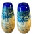 Abstract Textural Art Glass Amber Blue Ovoid Vase For Sale - Image 14 of 17