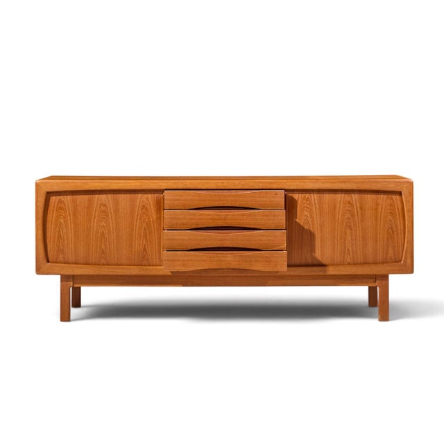 Hp Hansen Mid Century Danish Teak Sliding Door Credenza For Sale - Image 9 of 11