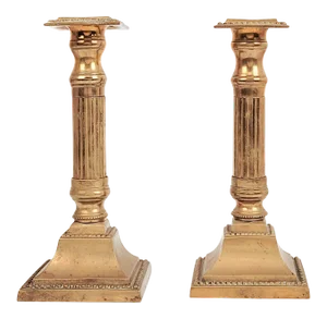 Circa 1780 English Neoclassical Provincial Candlesticks, a Pair