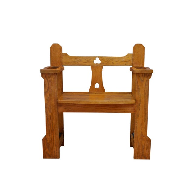 Arts and Crafts English Oak Hall Bench, 1900 For Sale - Image 12 of 12