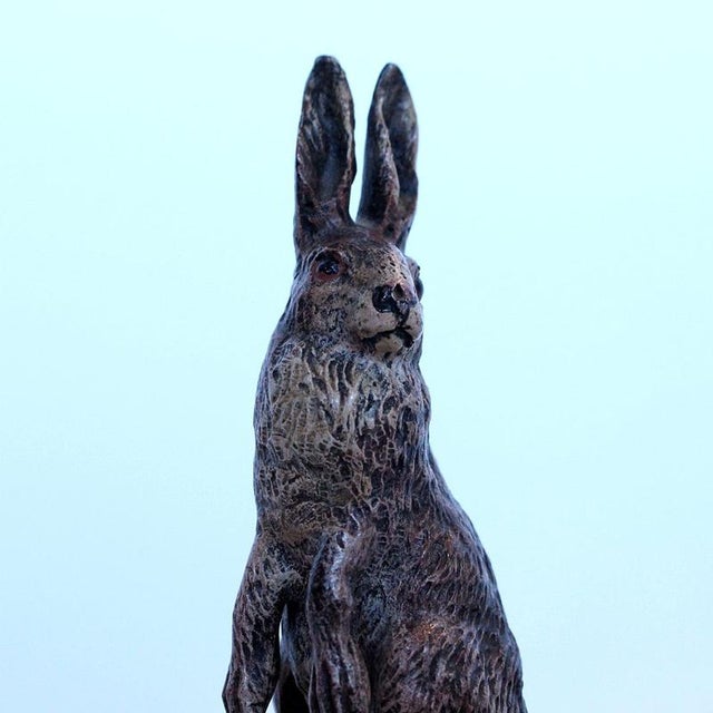 1930s Cold-Painted Bronze Hare, 1930s For Sale - Image 5 of 12