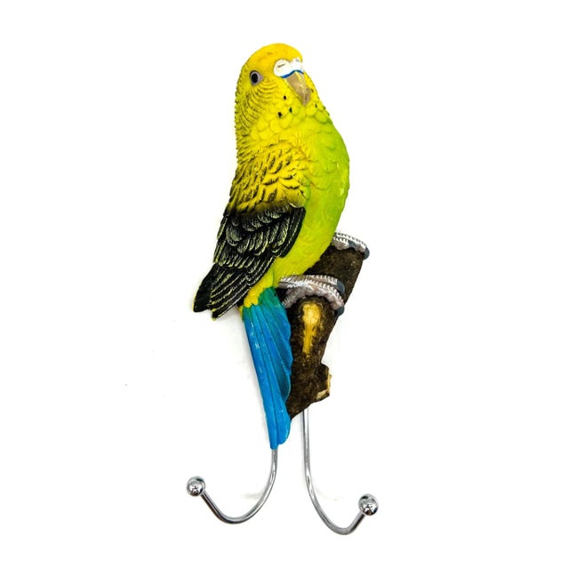 1990s Tropical Parrot Resin Wall Hooks – Set of 3 – Whimsical / Maximalist For Sale - Image 4 of 12