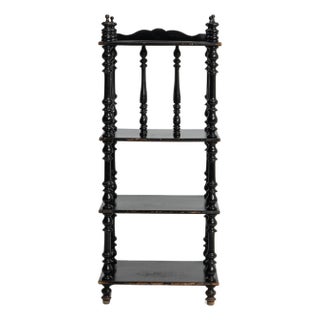 19th Century Napoleon III Black Patinated Etagere For Sale