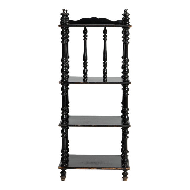 19th Century Napoleon III Black Patinated Etagere For Sale