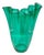 Green Murano Glass Fazzoletto Vase from Michielotto, Italy, 1970s For Sale