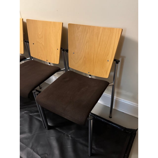 Mid-Century Modern Vintage Kusch+Co Mid Century/Post Modern Stacking Chairs Set of 4 For Sale - Image 3 of 17