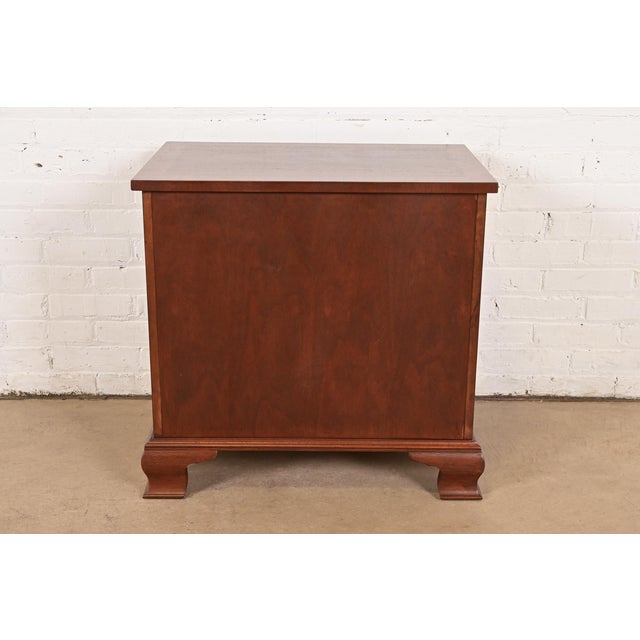 Baker Furniture Georgian Carved Mahogany Bedside Chest, Newly Refinished For Sale - Image 13 of 14