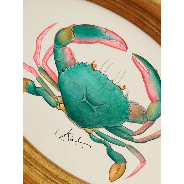 A charming little statement piece, this hand-painted crab comes to life through soft layers of acrylics and natural...