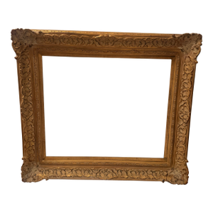 Ornate Vintage Whitewashed Giltwood Picture or Mirror Frame