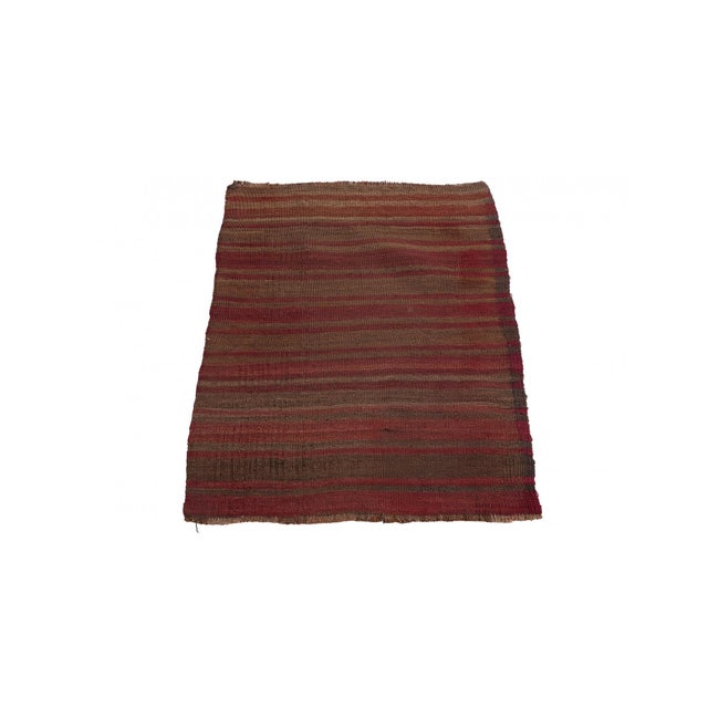 Mid-Century Modern Vintage Mini Striped Kilim Rug - 2`2″ X 2`10″ For Sale - Image 3 of 3