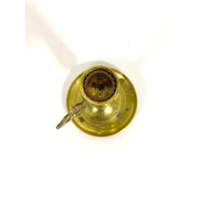 Victorian Vintage Brass Push Up Candleholder Adjustable With Patina For Sale - Image 3 of 8