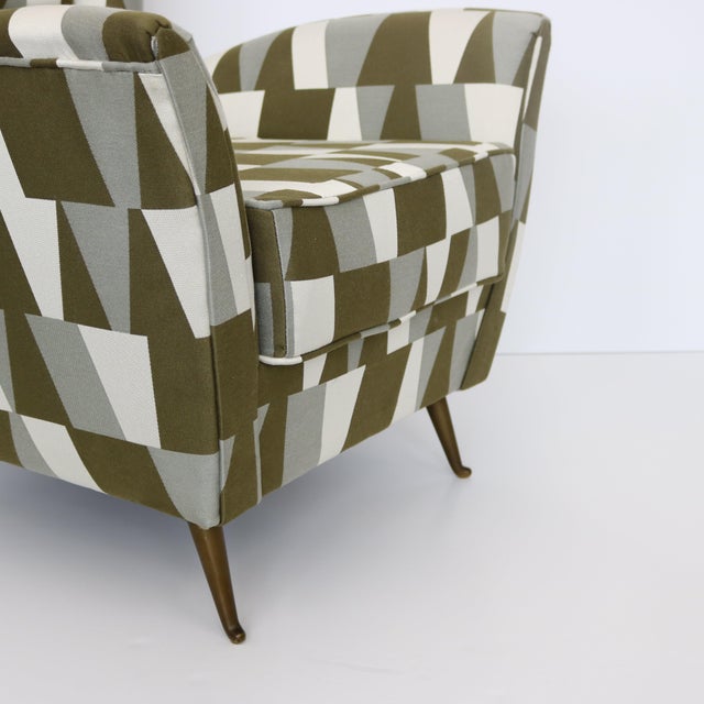 Army Green Mid-20th Century Single Italian Modernist Lounge Chair For Sale - Image 8 of 18