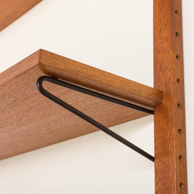 Black Vintage Scandinavian Teak Wall Unit, 1970s For Sale - Image 8 of 15