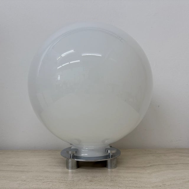 Metal Glass and Chrome Model 752 Table Lamp attributed to Martinelli Luce, Italy, 1970s For Sale - Image 7 of 18