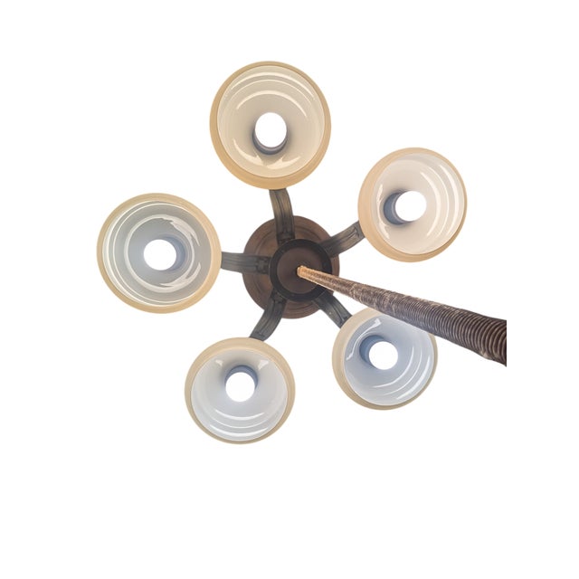 Five Arm Pendant Light by Paaavo Tynell for Oy Taito Ab, 1940s For Sale - Image 12 of 15