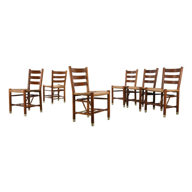 Danish Church Chairs in Oak by Viggo Hardie-Fischer for Sorø Møbelfabrik. 1950s, Set of 6 For Sale