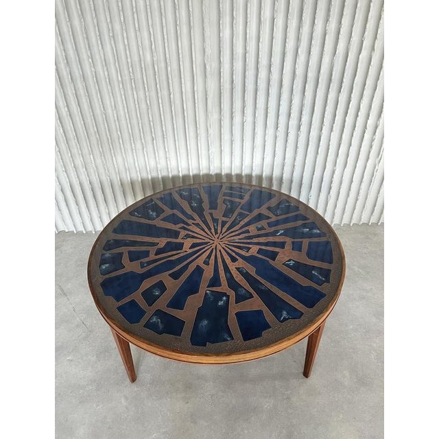 Vintage Coffee Table in Enamel and Copper, 1960s For Sale - Image 11 of 12