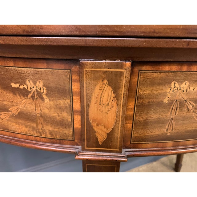 1900 - 1909 Antique Inlaid Mahogany Card Table, 1900 For Sale - Image 5 of 16