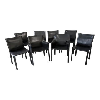 Excellent 2000 Cassina Cab T-5 Dining Chairs- Set of 8: 412 & 413 For Sale