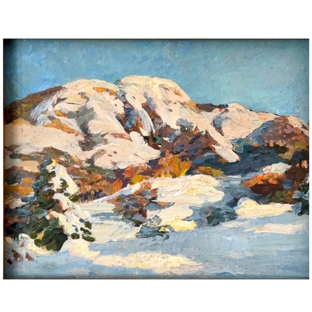 This small, luminous winter landscape by Ukrainian artist A.P. Solodovnikov (1928–2017) brings real depth and texture to a...