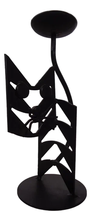 Brutalist Iron Cat Candleholder, Germany, 1960s