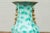 Vintage Chinese Turquoise Vase with Spotted Design and Hexagonal Neck For Sale - Image 4 of 10