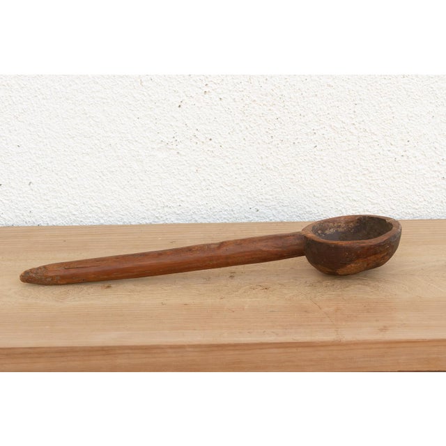 Primitive Folk Art Wooden Scoop For Sale In Los Angeles - Image 6 of 7